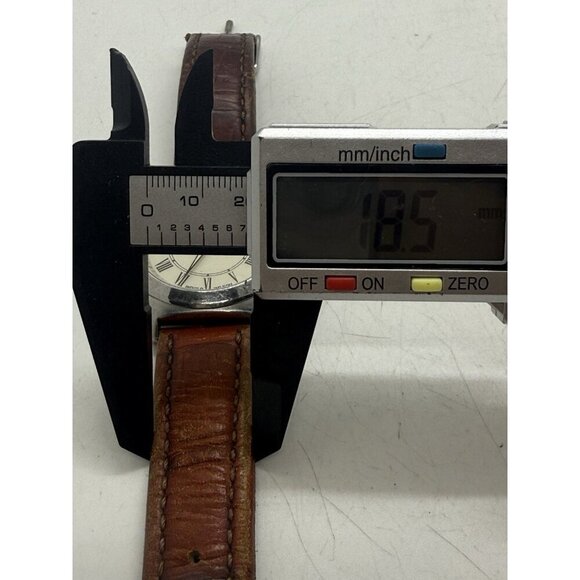 Timex Indiglo Bank Street Men’s Watch Brown Leather Band Roman Numerals Day Date - Picture 6 of 7